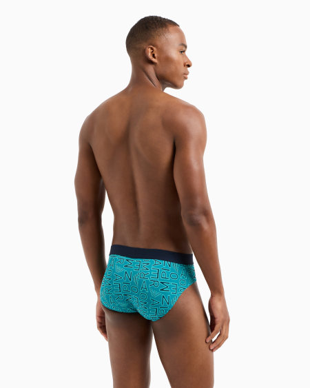 Armani Calzoncillo Slip De Microfibra Reciclada Con Estampado Integral ASV