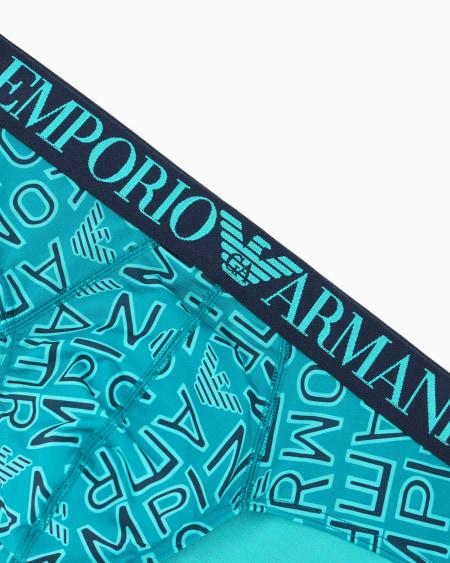 Armani Calzoncillo Slip De Microfibra Reciclada Con Estampado Integral ASV