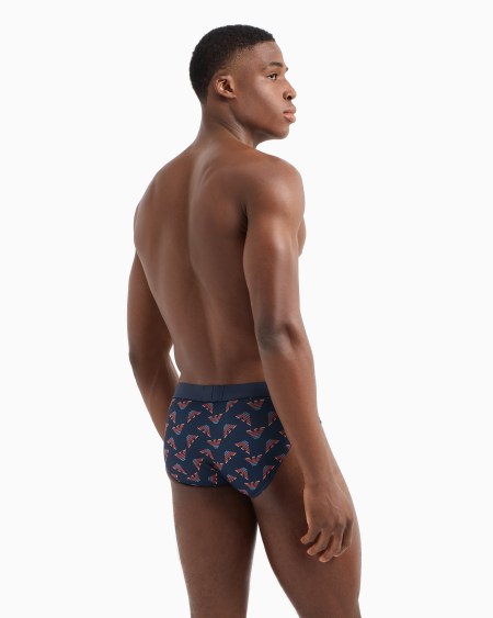 Armani Calzoncillo Slip De Microfibra Reciclada Con Estampado Integral ASV