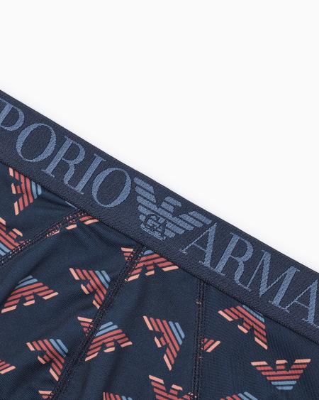 Armani Calzoncillo Slip De Microfibra Reciclada Con Estampado Integral ASV