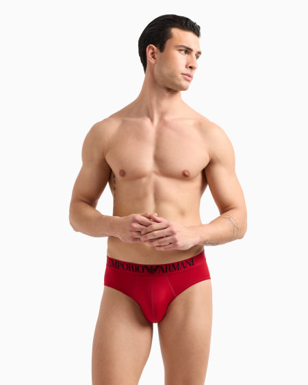 Armani Calzoncillo Slip De Microfibra Reciclada Con Estampado Integral ASV