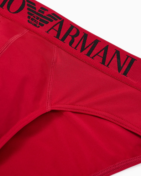 Armani Calzoncillo Slip De Microfibra Reciclada Con Estampado Integral ASV