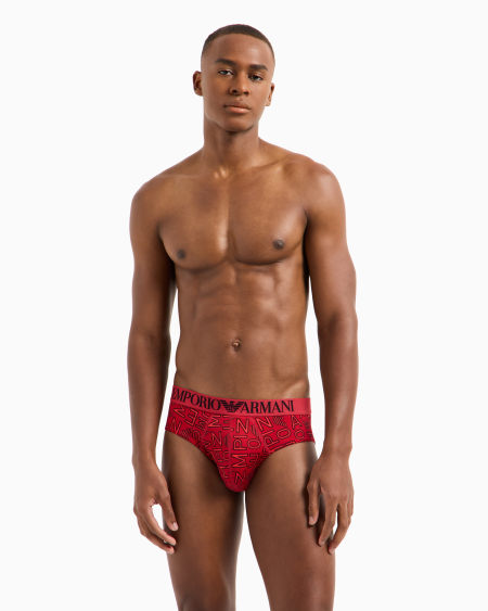 Armani Calzoncillo Slip De Microfibra Reciclada Con Estampado Integral ASV