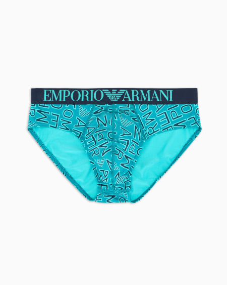 Armani Calzoncillo Slip De Microfibra Reciclada Con Estampado Integral ASV