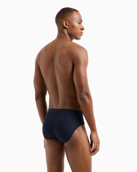 Armani Calzoncillo Slip De Piqué Elástico Con Cintura Con Logotipo
