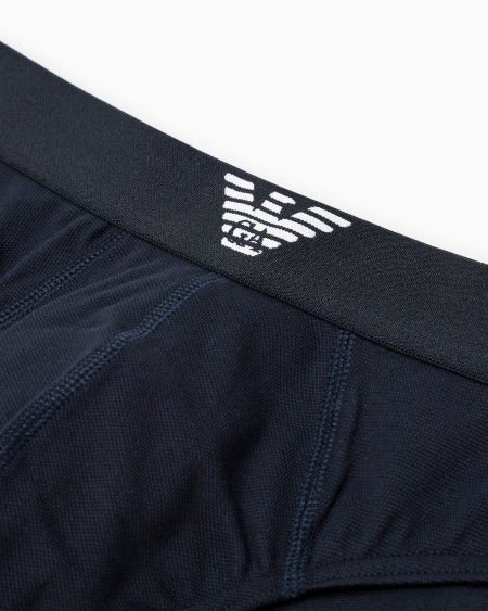 Armani Calzoncillo Slip De Piqué Elástico Con Cintura Con Logotipo