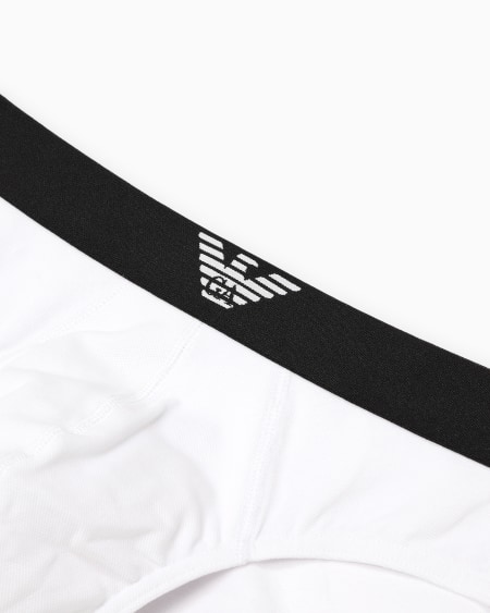 Armani Calzoncillo Slip De Piqué Elástico Con Cintura Con Logotipo