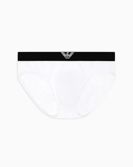 Armani Calzoncillo slip de piqué elástico con cintura con logotipo