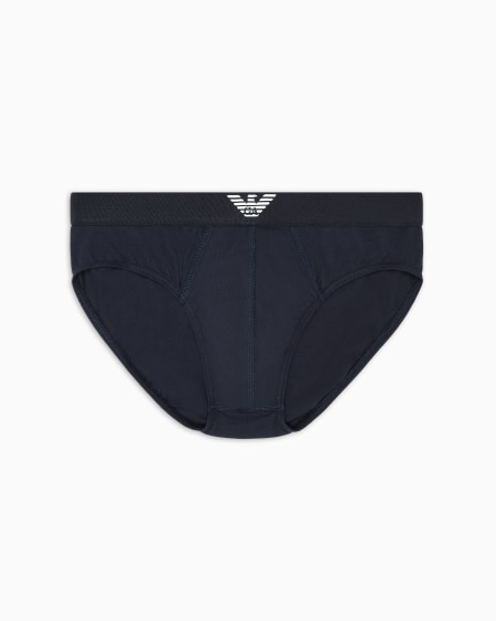 Armani Calzoncillo slip de piqué elástico con cintura con logotipo
