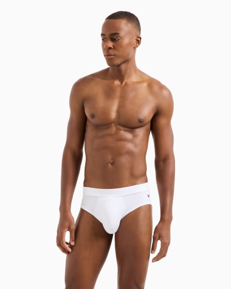 Armani Calzoncillo Slip De Viscosa Acanalada Con Logotipo De águila