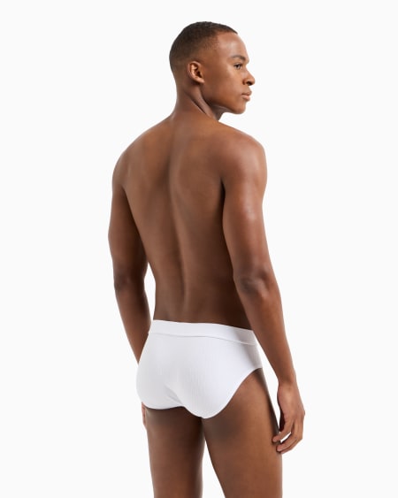 Armani Calzoncillo Slip De Viscosa Acanalada Con Logotipo De águila