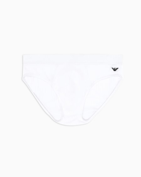 Armani Calzoncillo slip de viscosa acanalada con logotipo de águila