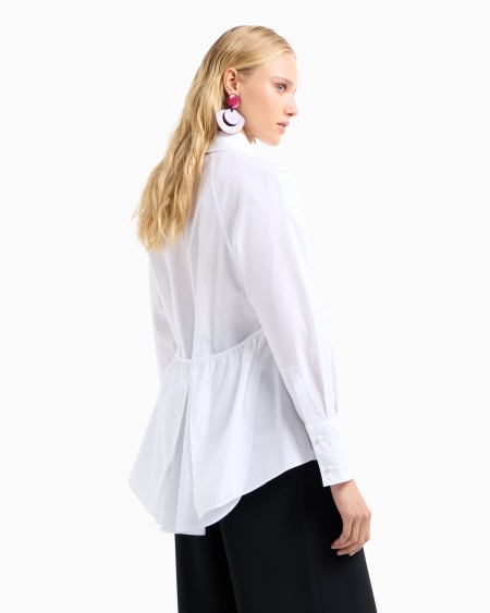 Armani Camisa Con Bajo Asimétrico Y Cotilla Elástica De Popelina