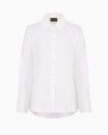 Armani Camisa con bajo asimétrico y cotilla elástica de popelina