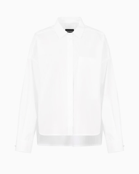Armani Camisa con bolsillo de parche y bajo asimétrico de popelina