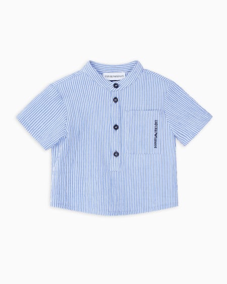 Armani Camisa con cuello de tira y logotipo bordado