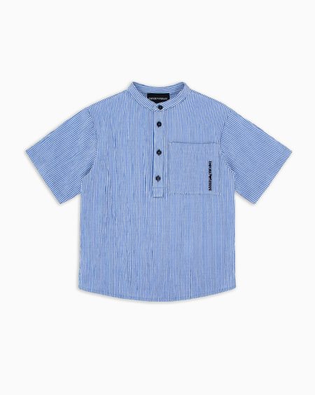 Armani Camisa con cuello de tira y logotipo bordado