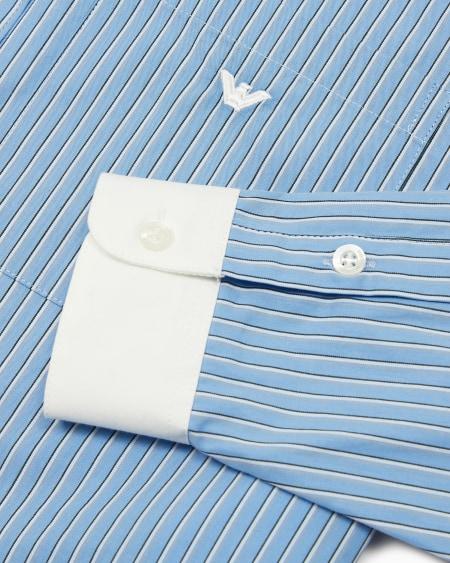 Armani Camisa Con Motivo A Rayas Y Bordes En Contraste