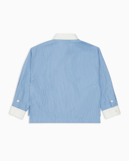 Armani Camisa Con Motivo A Rayas Y Bordes En Contraste