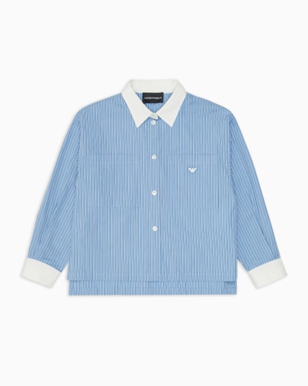 Armani Camisa con motivo a rayas y bordes en contraste