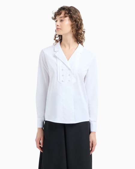 Armani Camisa De Abotonadura Doble Con Solapas De Popelina