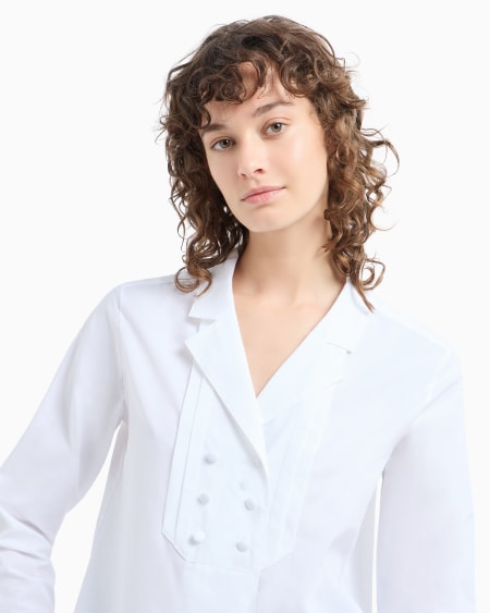 Armani Camisa De Abotonadura Doble Con Solapas De Popelina