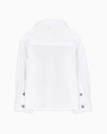 Armani Camisa De Algodón Elástico Con Bordado De águila