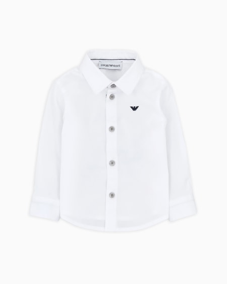 Armani Camisa de algodón elástico con bordado de águila