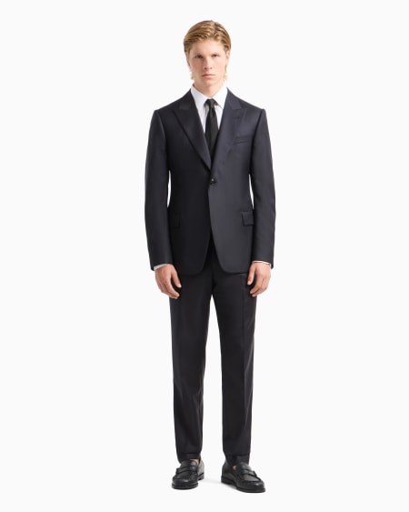 Armani Camisa De Algodón Microestructurado Con Acabado Suave