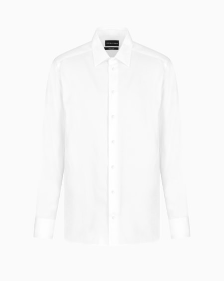 Armani Camisa de algodón microestructurado con acabado suave