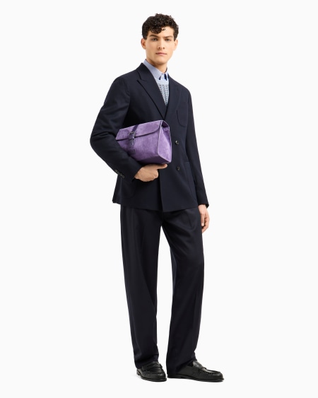 Armani Camisa De Algodón Texturizado Con Motivo De Micropata De Gallo