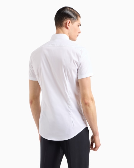 Armani Camisa De Manga Corta En Mezcla De Nailon Elástico