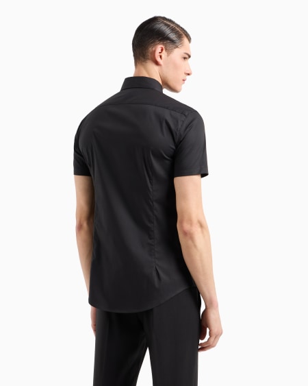 Armani Camisa De Manga Corta En Mezcla De Nailon Elástico