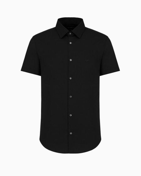 Armani Camisa de manga corta en mezcla de nailon elástico