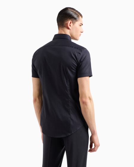 Armani Camisa De Manga Corta En Mezcla De Nailon Elástico
