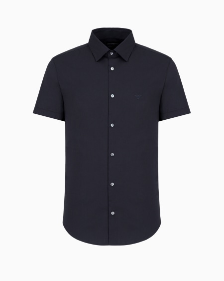 Armani Camisa de manga corta en mezcla de nailon elástico
