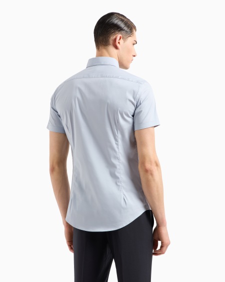 Armani Camisa De Manga Corta En Mezcla De Nailon Elástico