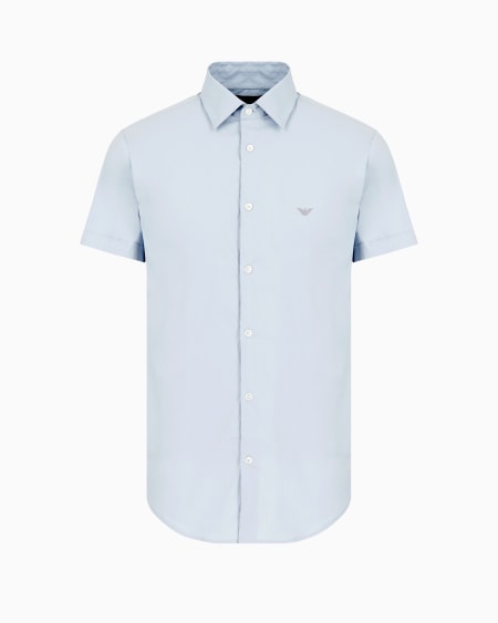 Armani Camisa de manga corta en mezcla de nailon elástico