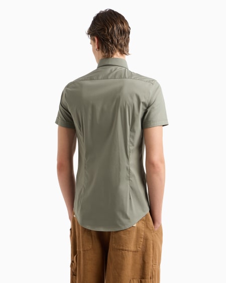Armani Camisa De Manga Corta En Mezcla De Nailon Elástico