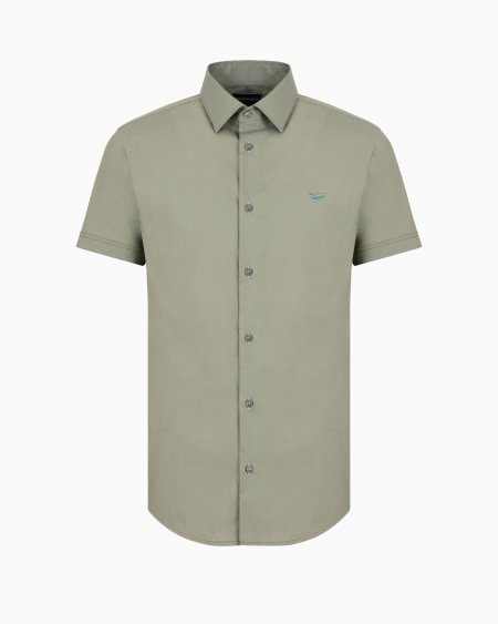 Armani Camisa de manga corta en mezcla de nailon elástico