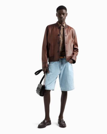 Armani Camisa De Manga Corta En Mezcla De Nailon Elástico