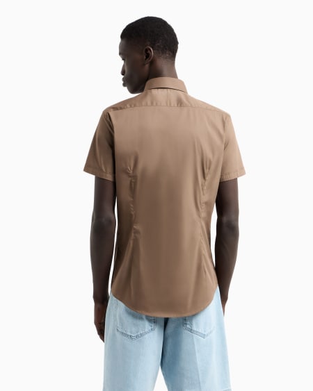 Armani Camisa De Manga Corta En Mezcla De Nailon Elástico