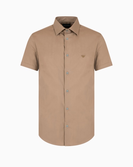 Armani Camisa de manga corta en mezcla de nailon elástico