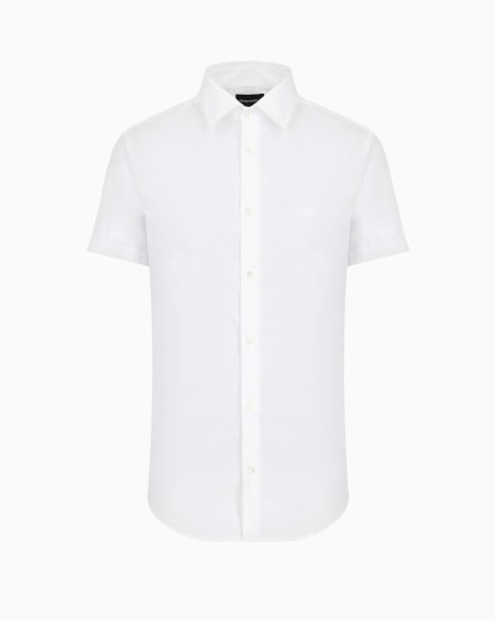 Armani Camisa de manga corta en mezcla de nailon elástico