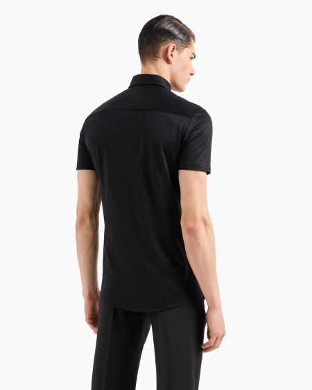 Armani Camisa De Manga Corta En Punto De Mezcla De Lyocell ASV