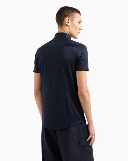 Armani Camisa De Manga Corta En Punto De Mezcla De Lyocell ASV