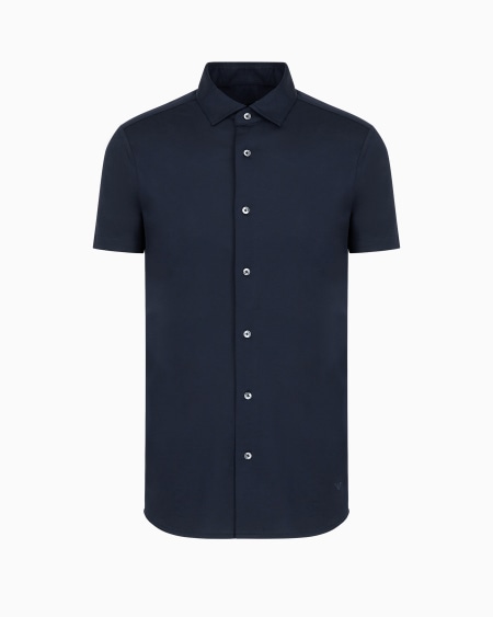 Armani Camisa de manga corta en punto de mezcla de lyocell ASV