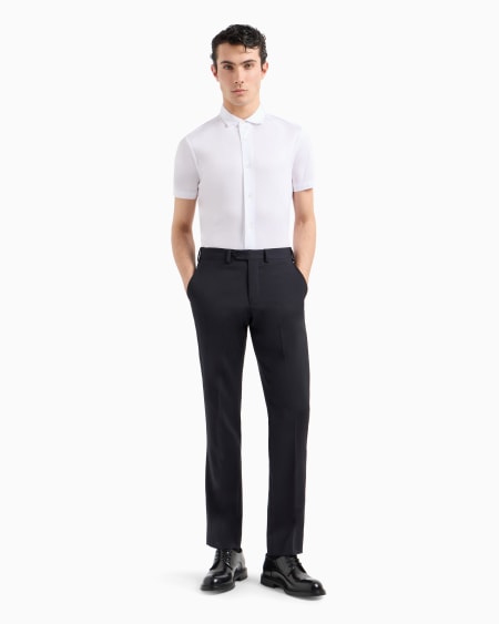 Armani Camisa De Manga Corta En Punto De Mezcla De Lyocell ASV