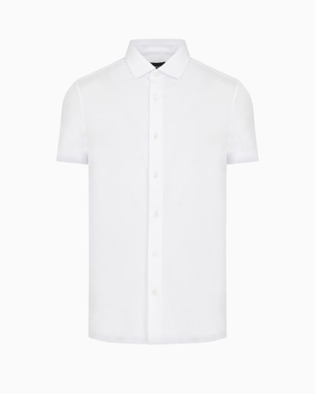 Armani Camisa de manga corta en punto de mezcla de lyocell ASV