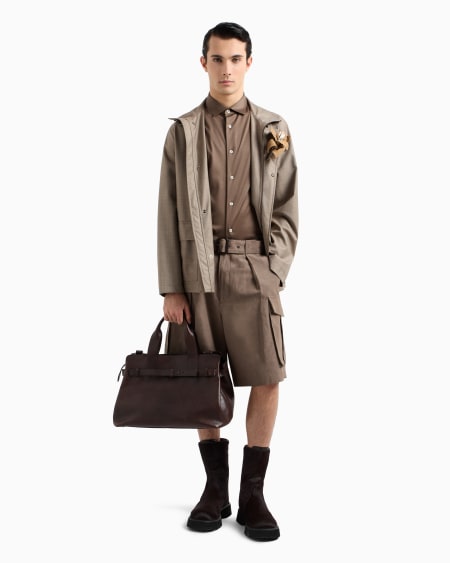 Armani Camisa De Manga Corta En Punto De Mezcla De Lyocell ASV